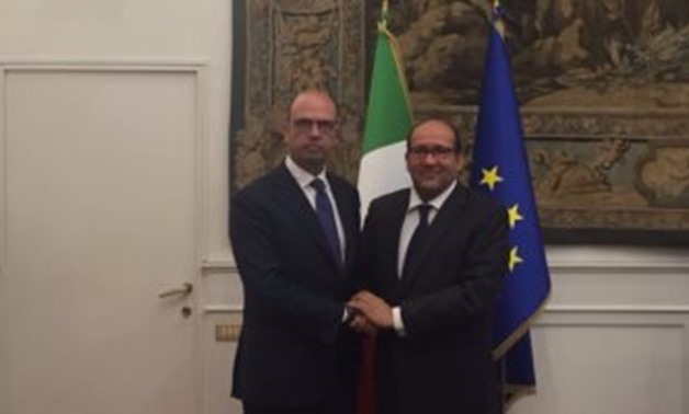 Italian Minister of Foreign Affairs Angelino Alfano and Egyptian Ambassador to Italy Hesham Badr – File Photo