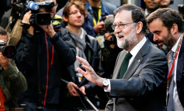 Spain's Prime Minister Mariano Rajoy arrives at a European Union leaders summit in Brussels -- REUTERS