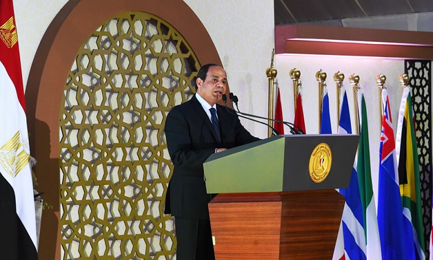 President Abdel Fatah al-Sisi delivers a speech at the ceremony held on the occasion of the 75th anniversary of Alamein Battle – Press Photo 