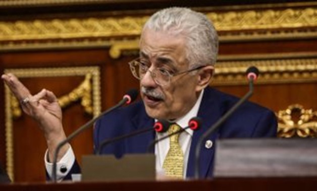 Minister of Education Tarek Shawky talking at the parliament – Hazem Abdel Samad