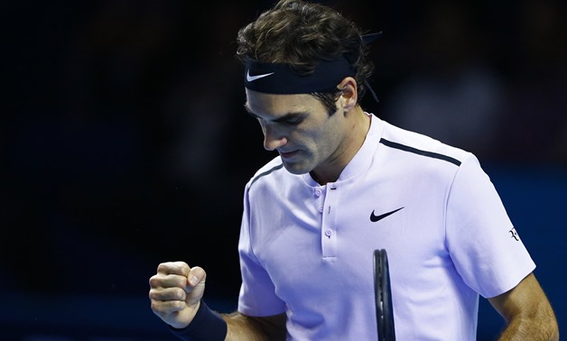 Roger Federer of Switzerland reacts after winning the first set during the game against Frances Tiafoe of the U.S. – Press image courtesy Reuters