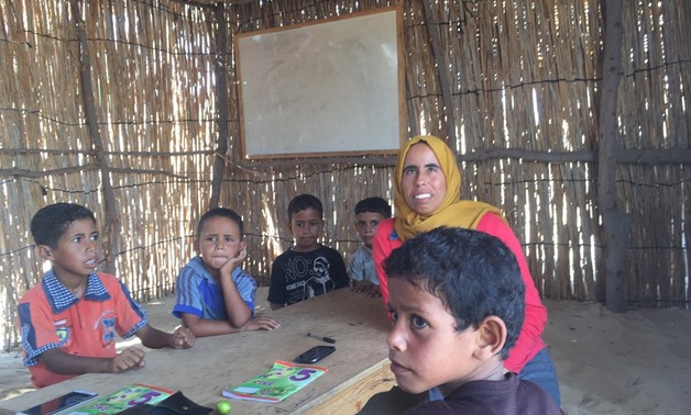 The hut made by teacher Mariam Gomaa to promote literacy among unprivileged children in North Sinai – Mohamed Hussein 