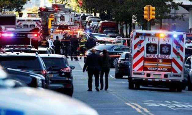 Eight dead in suspected terrorist truck attack on Manhattan bike path, suspect shot by police. (Reuters)
