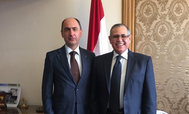 Ambassador Ihab Nasr with ambassador of Ukraine Mr. Hennadii Latii, February 1, 2017 - CC Embassy of Ukraine in Egypt 