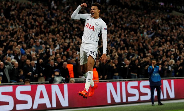 Tottenham's Dele Alli celebrates scoring their second goal Action Images via Reuters/Paul Childs
