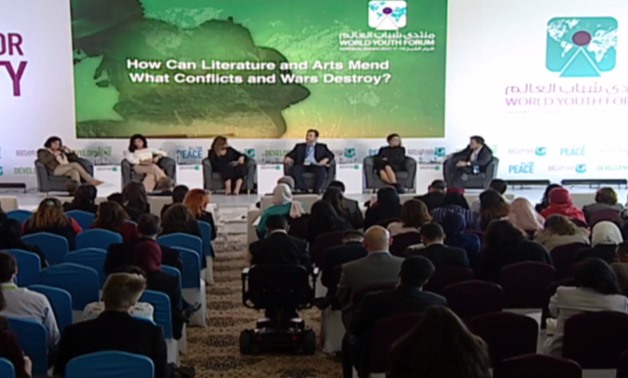 Actors and Actresses attended the session How Can Literature and Arts Mend What Conflicts and Wars Destroy? held at the World Youth Forum – By Egypt Today