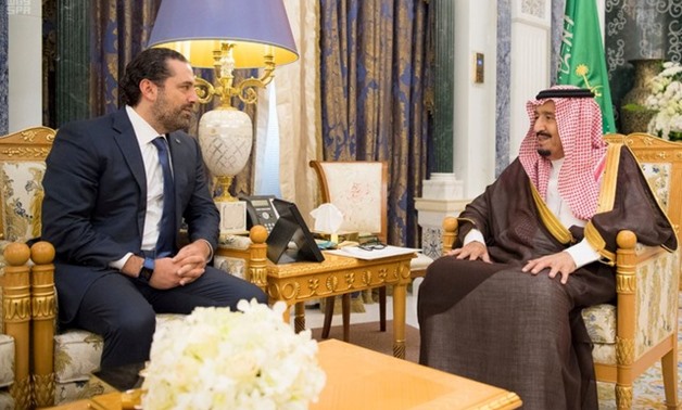 Saudi Arabia's King Salman bin Abdulaziz Al Saud meets with former Lebanese PM Saad al-Hariri in Riyadh - REUTERS