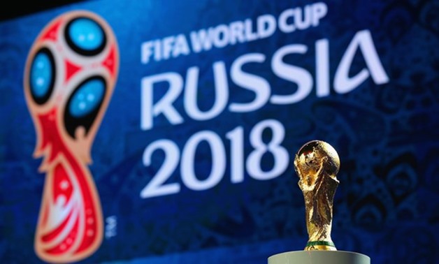 The FIFA World Cup trophy is displayed ahead of the preliminary draw – Courtesy of FIFA.com