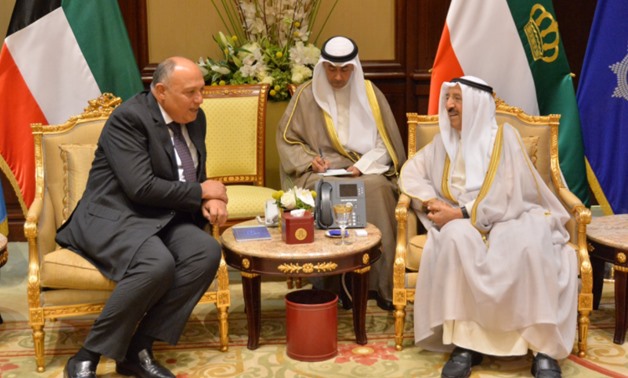 FM Shoukry during his meeting Nov.13 with Kuwait's Emir Sheikh Sabah Al-Ahmad Al-Jaber Al-Sabah – Via Twitter