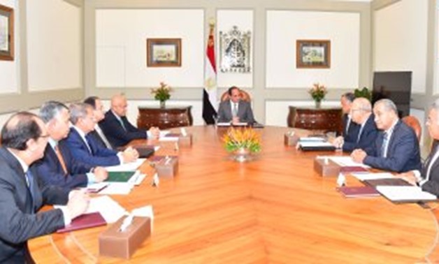 President Abdel Fatah al-Sisi on Monday held a meeting with Prime Minister Sherif Ismail along with the ministers of interior, justice, finance, supply and internal trade - FILE PHOTO