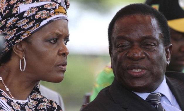 President Robert Mugabe's wife Grace Mubage and vice-President Emmerson Mnangagwa attend a gathering of the ZANU-PF party's top decision making body, the Politburo, in the capital Harare - REUTERS