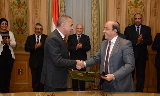 Chairman of Elsewedy Electric Ahmed Elsewedy during signing the agreement Thursday - Press Photo