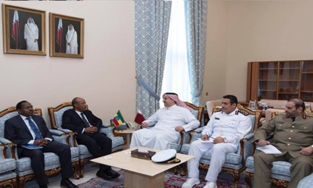 FILE – Qatar Defense Minister, Khalid bin Mohammad Al Attiyah, met his Ethiopian counterpart, Siraj Fegessa 