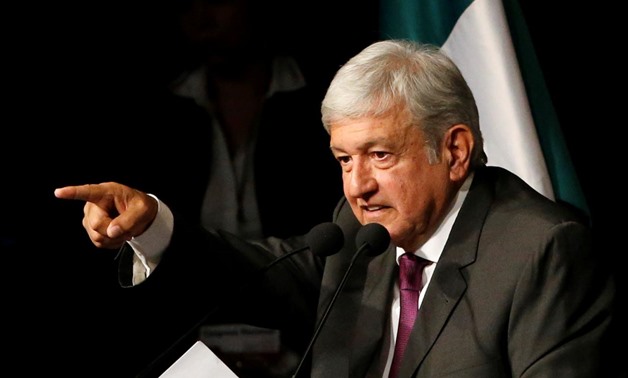Mexico presidential candidate Andres Manuel Lopez Obrador of the National Regeneration Movement (MORENA), gives a speech as he presents his manifesto in Mexico City, Mexico, November 20, 2017. REUTERS/Henry Romero