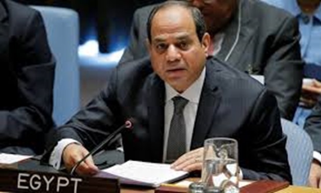 Egyptian President Abdel Fatah Al Sisi speaks at a meeting of the Security Council to discuss peacekeeping operations during the 72nd UN General Assembly at UN headquarters in New York – REUTERS