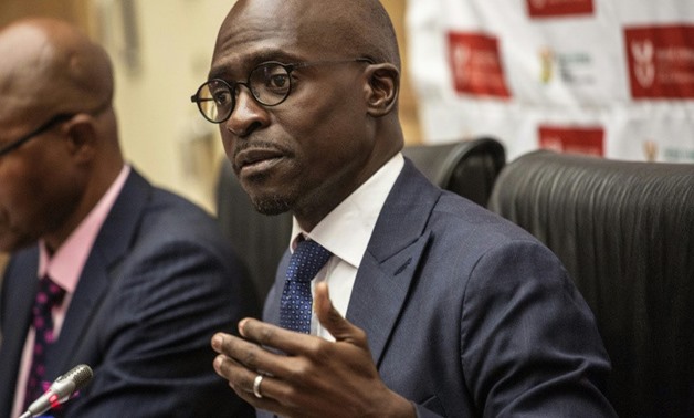 South African Finance Minister Malusi Gigaba, pictured in April 2017, forecasts that by 2020, 15% of economic revenue will be eaten up by debt repayment, a prognostic that conforms to S&P's lowering the country's credit rating
