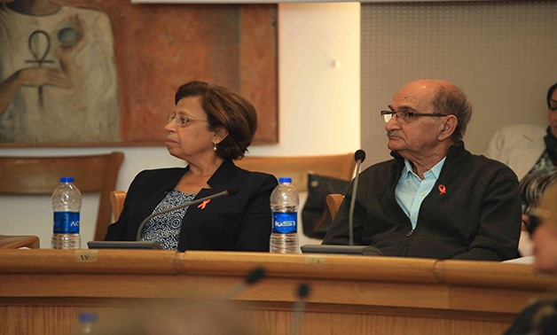 Magda Wassef and Youssef Cherif Rizkallah in the “Violence Against Women” seminar that took place on Saturday, November 25, in Cairo Opera House - Photo Courtesy of CIFF press Office