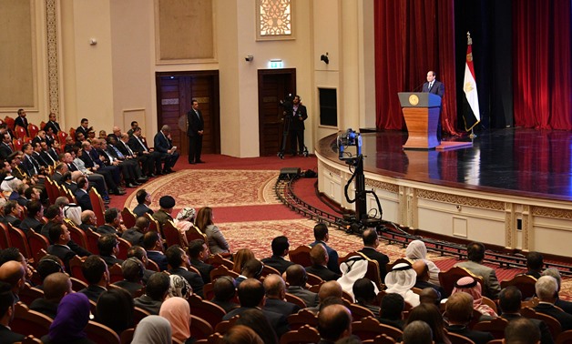 President Abdel Fatah al-Sisi giving his speech- Presidency photo