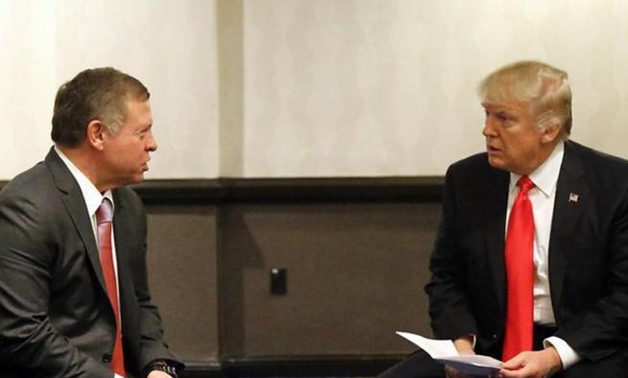 Jordan's King Abdullah meets US President Donald Trump in Washington. (AFP/Yousef Allan)
