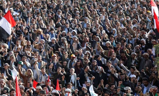Houthi followers rally to celebrate the killing of Yemen's former president Ali Abdullah Saleh in Sanaa, Yemen December 5, 2017. REUTERS/Khaled Abdullah

