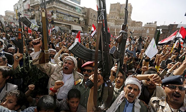 By Angus McDowall ANGER: Houthi followers in Sanaa protest Saudi-led air strikes in 2015. REUTERS/Khaled Abdullah