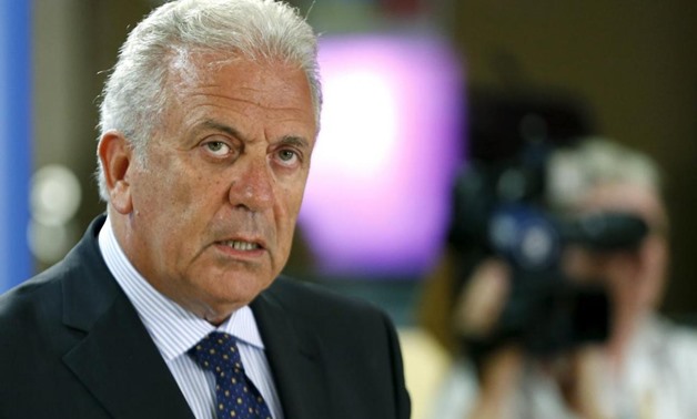 European Commissioner for Migration and Home Affairs Dimitris Avramopoulos addresses a news conference at the EU Commission headquarters in Brussels, August 14, 2015. REUTERS/Francois Lenoir