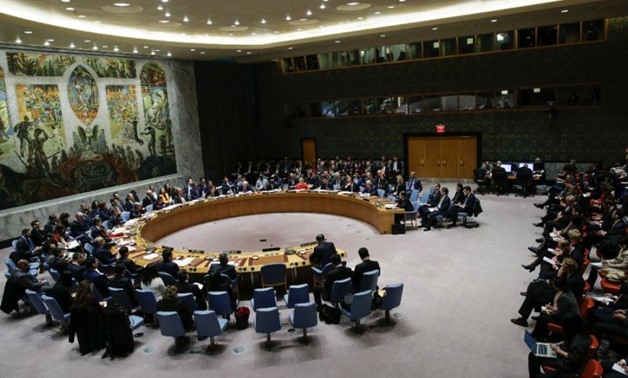 The United Nation Security Council, December 18, 2017 (AFP Photo/EDUARDO MUNOZ ALVAREZ)