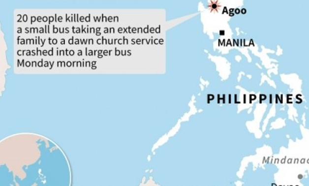 Map locating a bush crash Monday in the Philippines - AFP