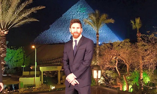 Messi in Egypt - photo courtesy of Leo Messi's official Facebook page