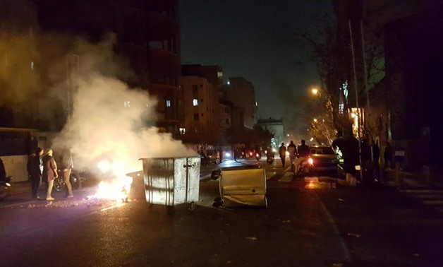 People protest in Tehran, Iran December 30, 2017 - picture obtained from social media. REUTERS.