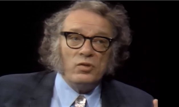 Screencap of a video interview showing Isaav Asimov, January 2, 2018 - ScienceToday Youtube