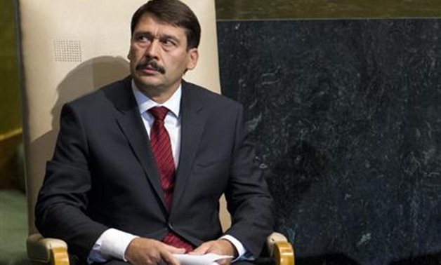 Hungary's President Janos Ader waits to address the 67th session of the United Nations General Assembly at UN headquarters in New York, September 25, 2012 - REUTERS
