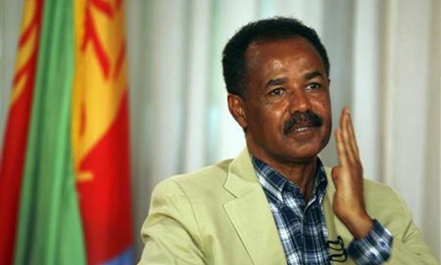 Eritrea's President Isaias Afwerki gestures during an interview in Asmara May 13, 2008. REUTERS/Radu Sigheti