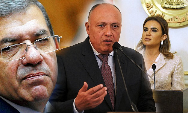 Minister of Finance Amr el Garhy, Foregin Minister Sameh Shoukry and Minister of Investement Sahar Nasr - Youm7