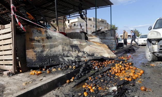 A damaged fruit shop is seen at the site of twin car bombs in Benghazi, Libya, January 24, 2018. REUTERS/Esam Omran Al-Fetori
