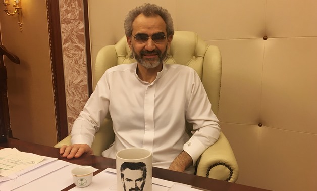 Saudi Arabian billionaire Prince Alwaleed bin Talal sits for an interview with Reuters in the office of the suite where he has been detained at the Ritz-Carlton in Riyadh, Saudi Arabia January 27, 2018, REUTERS/Katie Paul
