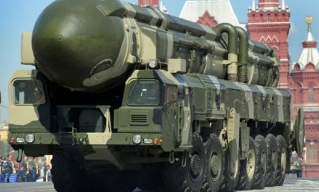A Russian Topol-M intercontinental ballistic missile drives through Red Square in Moscow - AFP/FILE
