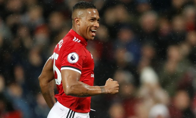 Soccer Football - Premier League - Manchester United vs Stoke City - Old Trafford, Manchester, Britain - January 15, 2018 Manchester United's Antonio Valencia celebrates scoring their first goal Action Images via Reuters/Carl Recine
