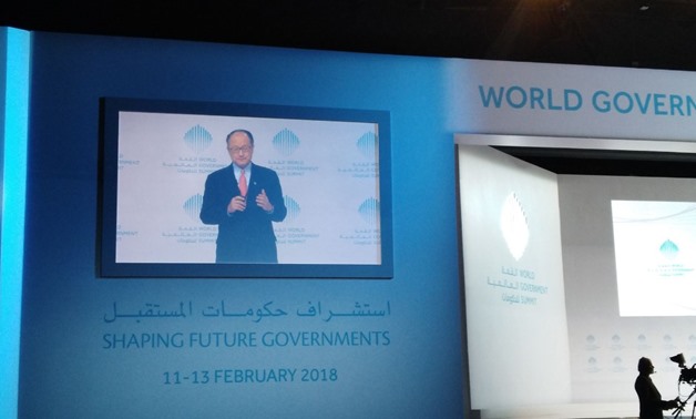 World Bank’s President Jim Yong Kim, during his speech at the World Government Summit in Dubai- EgyptToday/ Yasmine Samra
