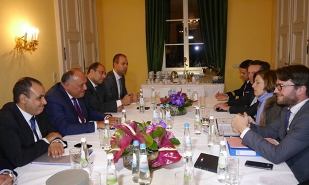 File:  Egypt’s Foreign Minister Sameh Shoukry met the Minister of French Armed Forces, Florence Barley, in Munich