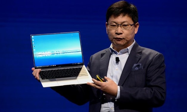 Huawei CEO Richard Yu presents the MateBook X pro laptop
