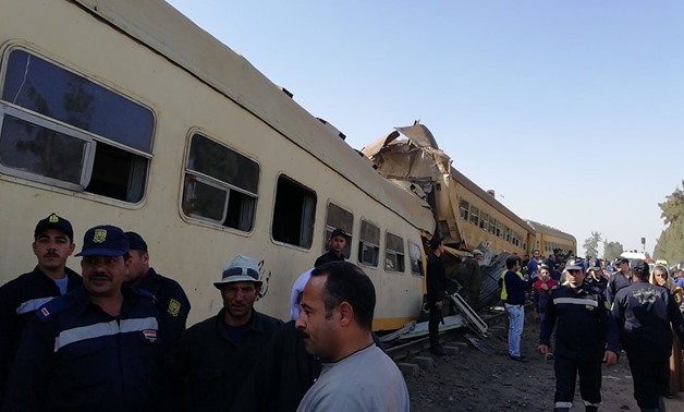 Photos of the crashed trains in Beheira on Feb. 28, 2018 - Press photo
