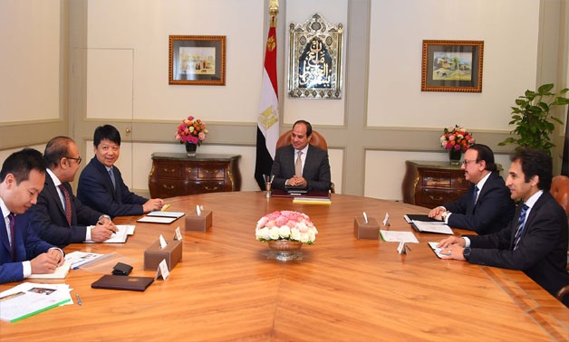 President Sisi during his meeting with Huawei's executives on March 3, 2018 - Press photo