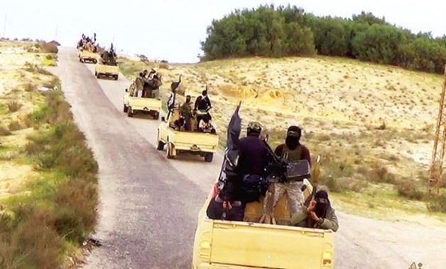 Islamic State-affiliated Sinai Province terrorists in North Sinai. (photo credit: WIKIMEDIA COMMONS/ARAB MEDIA)

