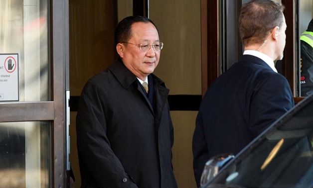 North Korean Foreign Minister Ri Yong Ho leaves the Swedish government building Rosenbad in Stockholm, Sweden, March 16, 2018 - Reuters