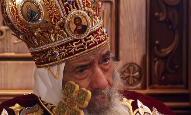 FILE- Pope Shenouda III during the Christmas Mass in Abbassyia Cathedral in Cairo- Egypt Today