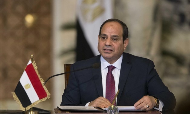 FILE PHOTO: Egypt's President Abdel Fattah al-Sisi speaks during a news conference in Cairo, Egypt December 11, 2017. REUTERS/Alexander Zemlianichenko/Pool.