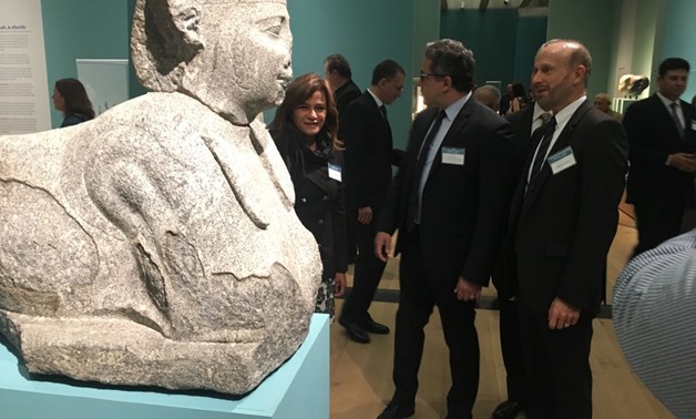 Photo from exhibition featuring sunken Egyptian monuments, March 22, 2018 – Photo courtesy of Minister of Antiquities. 