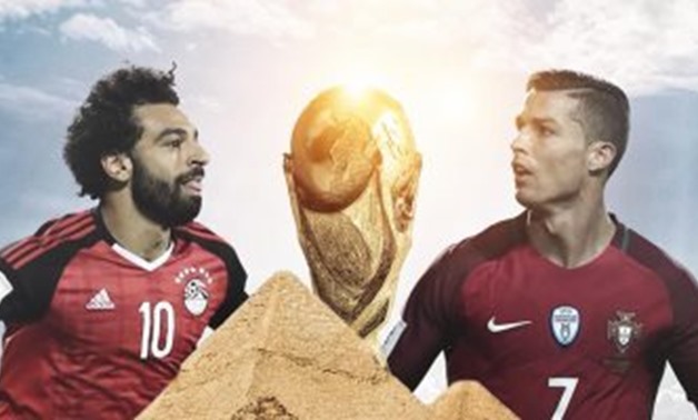 FILE - Egypt’s Salah vs. Portugal’s Cristiano Ronaldo 
