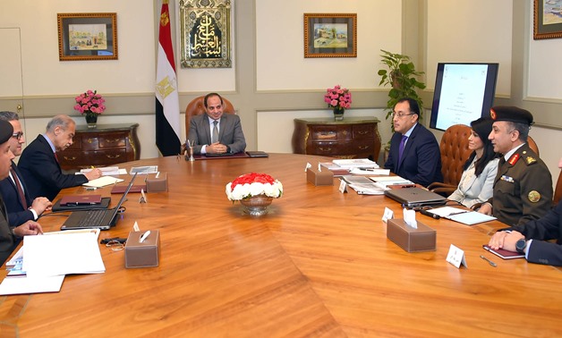 President AbdelFattah El Sisi meeting with Minister of Antiquities Khaled El Anani - Photo courtesy of Media Office